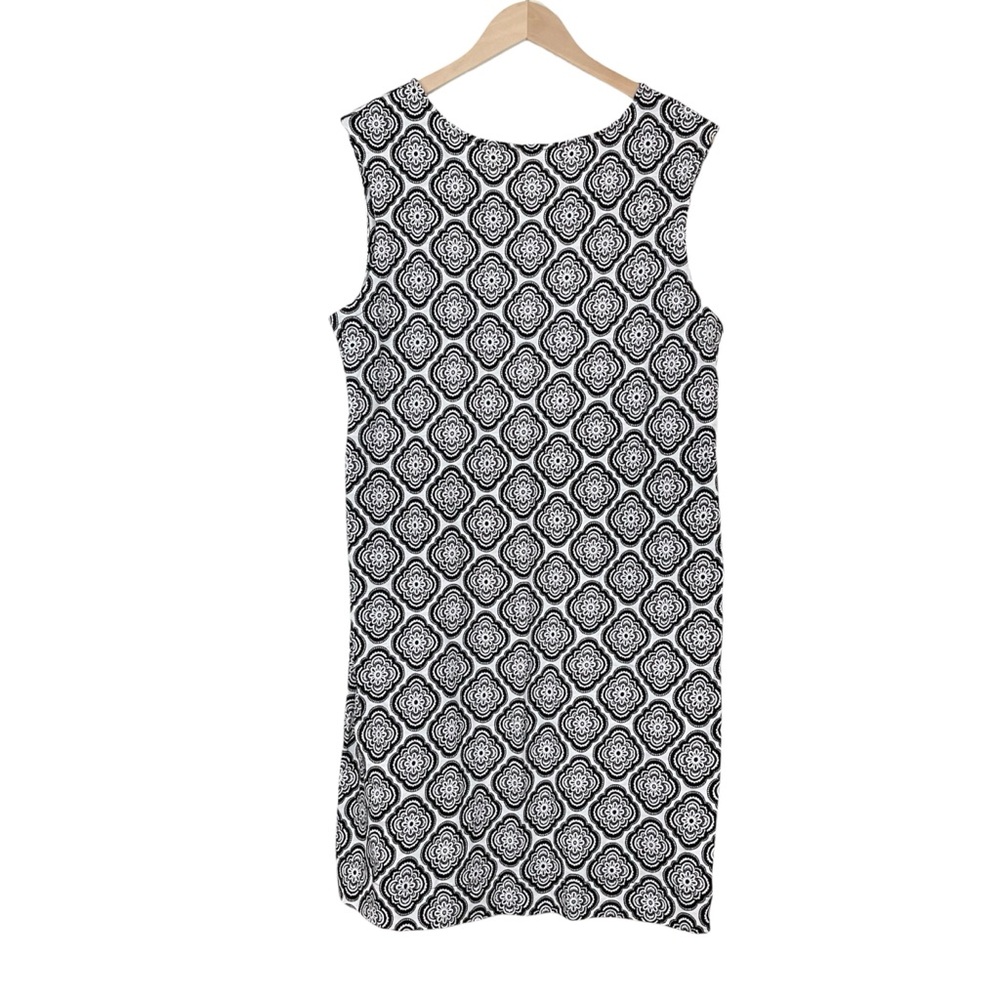Boden Sleeveless Jersey Shift Dress Black Botanic Size US 10L